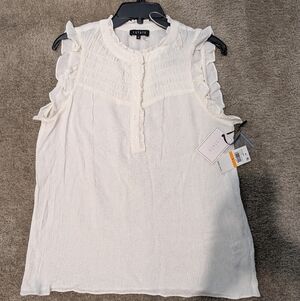 1. State White Ruffle Sleeve Top